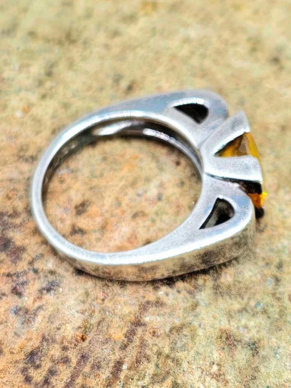 Folli Follie Yellow 0.52 Carats Yellow Gemstone Sterling 925 Ring (6.75)
